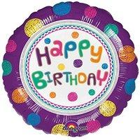 amscan spoton happy birthday 18 foil balloon