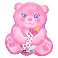amscan international 3365501 baby girl bear with bottle jnr shape foil ...