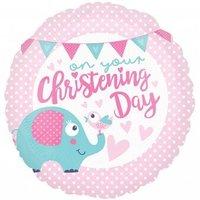 Amscan 3571201 On Your Christening Day Pink Standard Foil Balloon