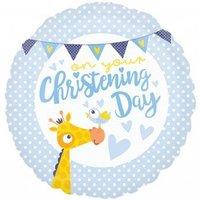 Amscan 3571101 On Your Christening Day Blue Standard Foil Balloon