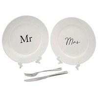 amore mr mrs wedding gift set with cutlery