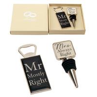 Amore By Juliana Mr & Mrs Bottle Stop and Opener Set