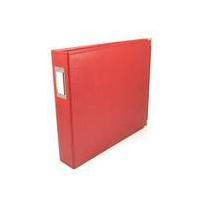 American Crafts Real Red Classic Faux Leather D-Ring Binder Album 12 x 12 Inch