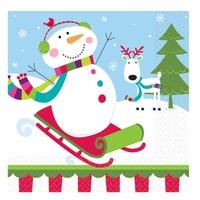 Amscan 33cm Joyful Snowman Luncheon Napkins