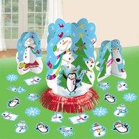 Amscan Joyful Snowman Christmas Table Decorating Kit