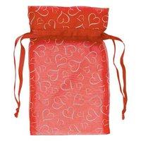 Amscan International Organza Bag, Red/ Silver