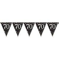 Amscan International 9901708 4 M x 20cm Gold Celebration 70th Plastic Pennant