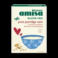 amisa organic gluten free express pure porridge oats sachetspack of 8  ...