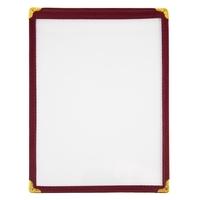 American Style Menu Holder Two Card Burgundy A5