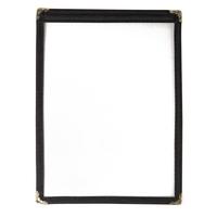 American Style Menu Holder Two Card Black A5