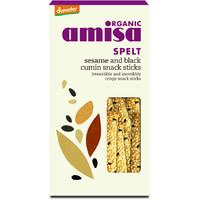 Amisa Spelt Snack Sticks - Sesame & Black Cumin - 150g