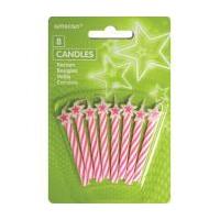 Amscan Pink Star Candles 8 Pack