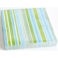 amscan international stripes luncheon napkins pack of 20 blue