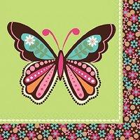 amscan napkins hippie party butterfly 16 pcs