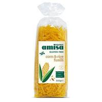 amisa organic gluten free cornrice fusilli 500g