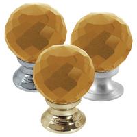 Amber Faceted Glass Cabinet Knobs