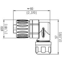 Amphenol C016 10F006 000 10 Cable Connector Angled C16-1 Nominal current: 10 A Number of pins: 6+PE