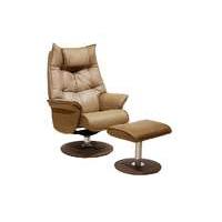 amsterdam leather swivel armchair with footstool