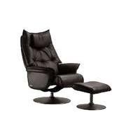 amsterdam leather swivel armchair with footstool