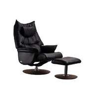 amsterdam leather swivel armchair with footstool