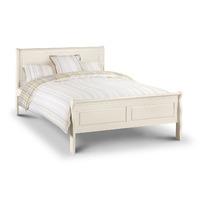 Amelia White Lacquered Sleigh Bed Frame Double