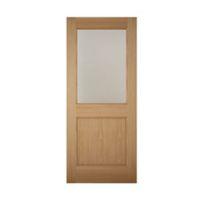 American White Oak Veneer Glazed Back Door (H)1981mm (W)838mm