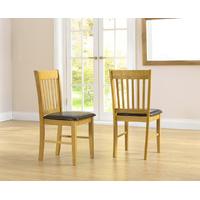 amalfi oak dining chairs pair