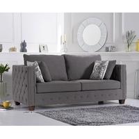 Amelie Grey Fabric Three-Seater Sofa