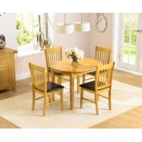 Amalfi 107cm Oak Extending Dining Table and Chairs
