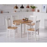 Amalfi Oak and White Extending Dining Table with Chairs