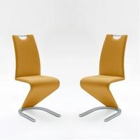 Amado Dining Chair In Curry Faux Leather In A Pair