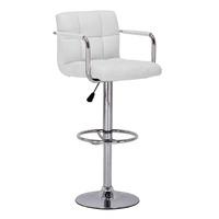 Amaze Bar Stool In White Leather Effect With Chrome Base