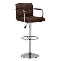 Amaze Bar Stool In Brown Leather Effect With Chrome Base