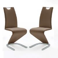 Amado Z Brown Faux Leather Dining Chair In A Pair