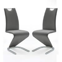 Amado Z Grey Faux Leather Dining Chair In A Pair