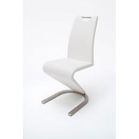 Amado Z White Faux Leather Metal Swinging Dining Chair