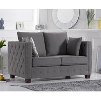 amelia grey fabric two seater sofa