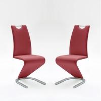 Amado Dining Chair In Bordeaux Faux Leather In A Pair