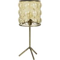 Amber Glass and Brass Table Lamp