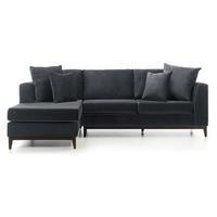 Amigo Velvet Chaise Sofa, Left Hand, Slate