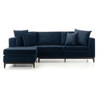 Amigo Velvet Chaise Sofa, Left Hand, Royal Blue