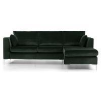 Amigo Chaise Sofa, Forest Green Velvet, Right Hand