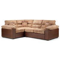 ameba corner sofa brown and mocha left hand