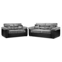 ameba 3 and 2 seater suite black and slate