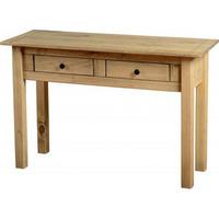 amitola 2 drawer console tables in natural oak wax