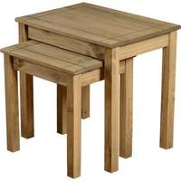 amitola nest of 2 tables in natural oak wax