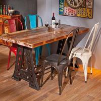 Amar Rectangular Wooden Dining Table With 4 Aix Metal Chair