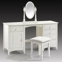 amani twin pedestal dressing table in stone white