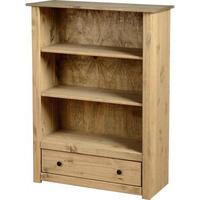 amitola 1 drawer bookcase in natural oak wax