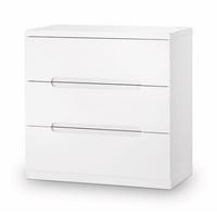 Amelia Modern Chest Of Drawers Small In White High Gloss